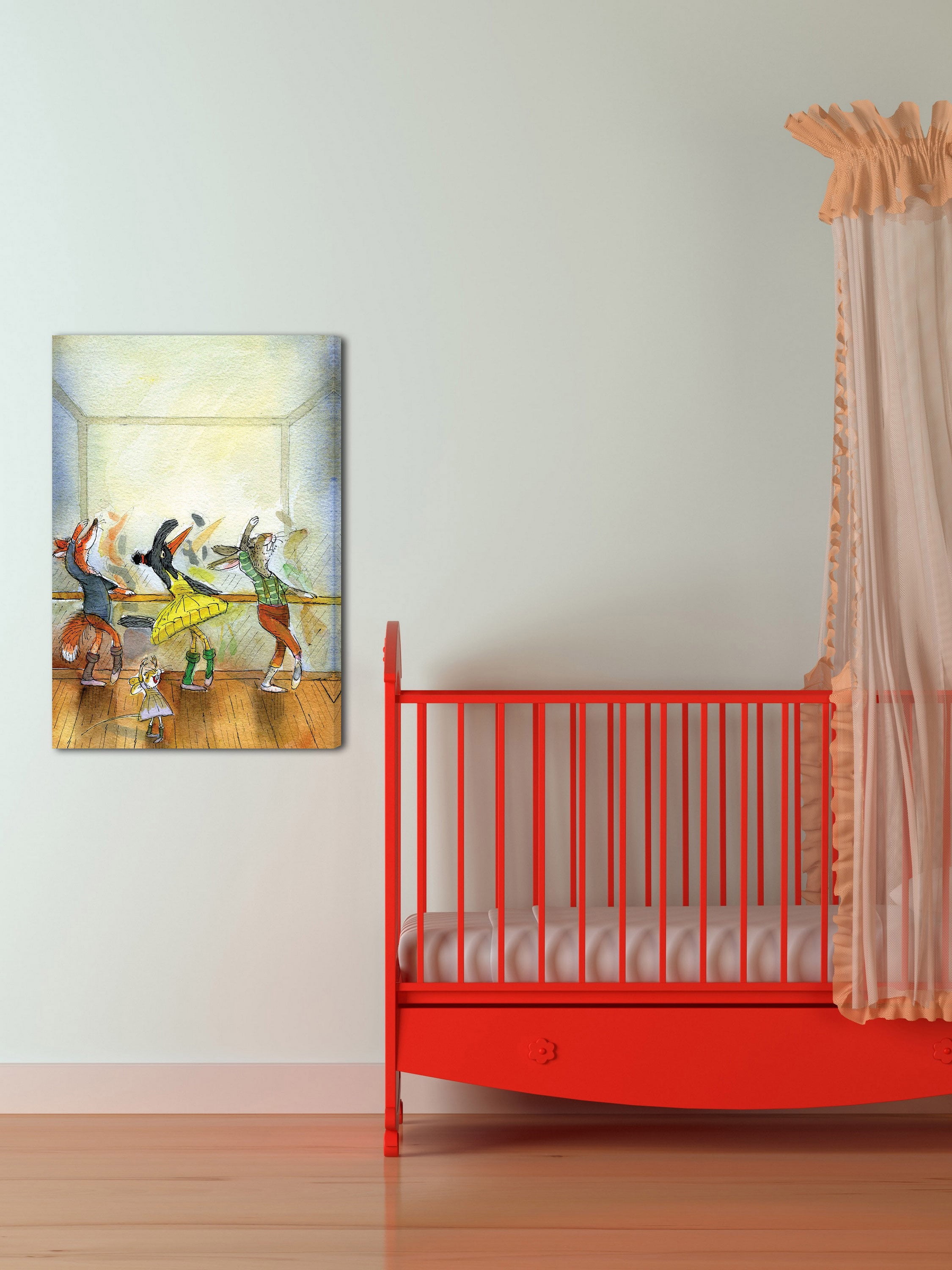 "Ballet Lesson" Painting Print on Wrapped Canvas