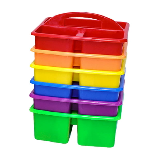 Juego de 6 cajas de almacenamiento para el aula, contenedores apilables y versátiles para maquillaje. Paquete en bolsa OPP