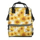 thumbnail image 1 of Easygdp White Marble Pattern Sunflower para Bolsa de Bebé de Gran Capacidad con Múltiples Bolsillos, Bolsa de Pañales para Padres, Bolsa de Viaje Organizada y Elegante, 1 of 6