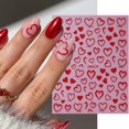 thumbnail image 2 of Adhesivos para uñas ZASKHLD, 6 hojas, con forma de corazón, autoadhesivos 3D, 2 of 9