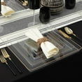 thumbnail image 3 of EcoQuality 7.75" inch Disposable Square Translucent Clear Plastic Plates with Gold Rim, China Like Party Plates, Heavy Duty Dessert Plate, Salads, Weddings, Baby Showers, Catering, Non Toxic (70), 3 of 4