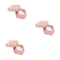 WORGEOUS 15 pcs  Square Small Gift Box with Bowknot Decor for Ring Earrings Jewellery (Pink)