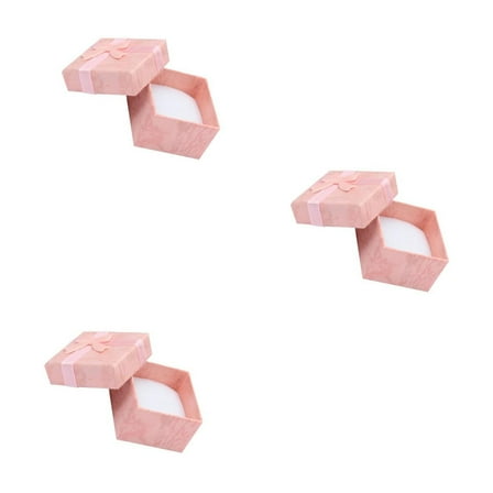 WORGEOUS 15 pcs  Square Small Gift Box with Bowknot Decor for Ring Earrings Jewellery (Pink)