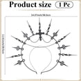 thumbnail image 2 of Black Halo Spiked Goddess Headpiece Vintage Renfaire Baroque Headdress Fantasy Gothic Headband, 2 of 7