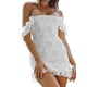 thumbnail image 4 of Lucakuins, vestido ajustado de encaje Floral para mujer, cuello barco, espalda descubierta, volantes, vestido de cóctel, minivestido de fiesta de verano Lucakuins  moda, 4 of 6