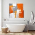 thumbnail image 5 of Wall Art Prints, Burnt Orange Grey Framed Canvas Prints for Bedroom Living Room Bathroom Office, Modern Oil Painted Geometric Abstract Gallery Wrap Wall Art Poster for Gifts Home Decor 8"x8", 5 of 8
