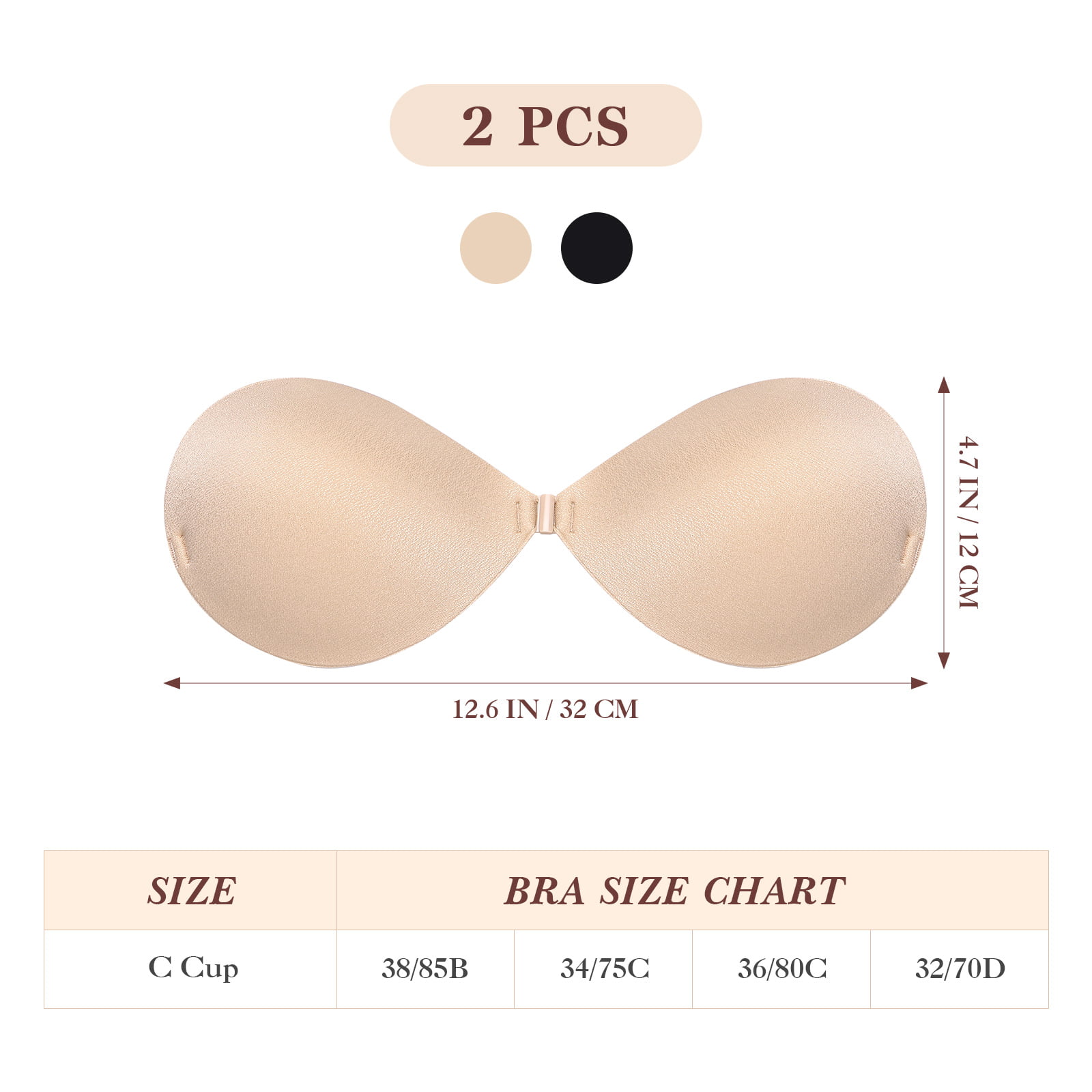 Bestonzon Bras Sticky Push Up Strapless Adhesive Backless Invisible Boobs  Silicone Pasties Lift Stick