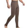 thumbnail image 2 of Jumpingount Mallas térmicas para hombre, Color sólido grueso, suave, cómodo, Otoño Invierno, hogar, oficina, ropa interior para dormir, Prendas para la parte inferior del cuerpo Caqui, 2 of 6