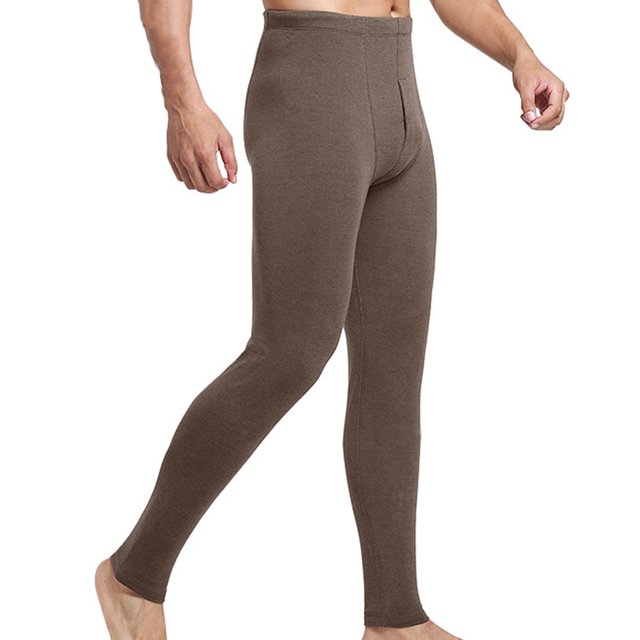 Guardurnaity Mallas térmicas para hombre, terciopelo grueso, elástico, cómodo, Otoño Invierno, hogar, oficina, ropa interior para dormir, Prendas para la parte inferior del cuerpo Caqui