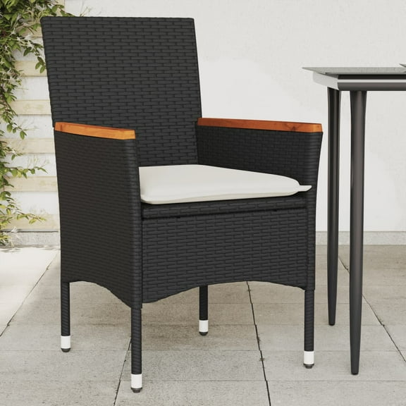 vidaXL Garden Chair Black, Cream White
