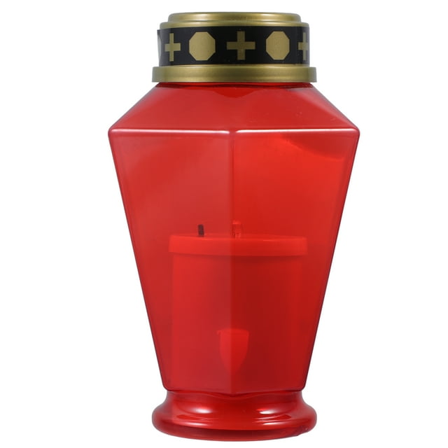 KAKOWELY Bougies Tombales à DEL Croix Lumière de Bougie à DEL Bougies Rouges Sans Flamme Réutilisables Vacillantes Bougies de Cimetière d'Église Décoration de Tombe pour le Souvenir 5.91"X3.54"X3.54 Pouces