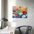 thumbnail image 4 of Nawypu  Red Flowers Canvas Wall Art Painting Colorful Florals Picture, Vintage Wildflowers Artwork Large Size Framed for Living Room Bedroom Bathroom Kitchen Home Office Decor,, 4 of 6
