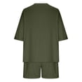 thumbnail image 6 of Gamivast Women's 2 Piece Lounge Set Oversized V-Neck Short Sleeve T-Shirt and High Waisted Shorts Set Breathable Ribbed Texture Casual Summer Athletic Outfit, 6 of 9