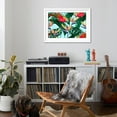 thumbnail image 4 of Art.com Parrots, Exotic Birds, Tropical Flowers, Palm Leaves, Jungle Leaves, Bird of Paradise Flower, Seaml Art Print by NataliaKo, White Frame Wall Art, 44" x 32", 4 of 5