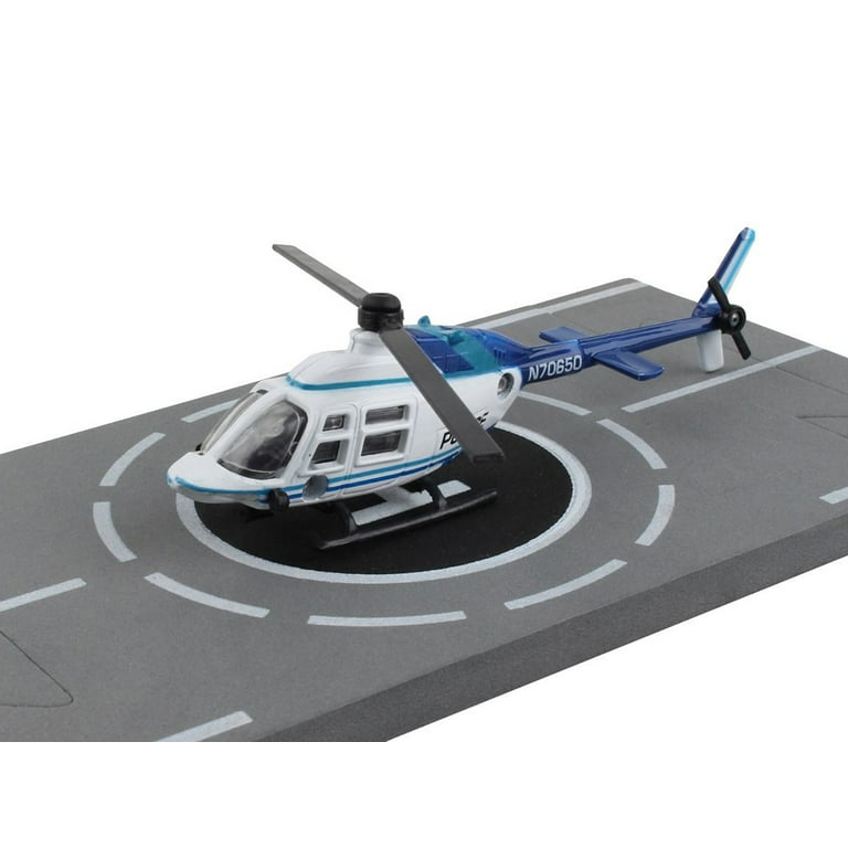 Bell 206 Jetranger Helicopter White and Blue Bell 206 Jetranger Helicopter White and Blue
