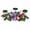 Multicolor-2, variant on 3-Pillar Black Metal Candle Holder with Colorful Flowers, Independence Day Red White Blue Floral Centerpiece for Table Mantel Weddings Home Decor
