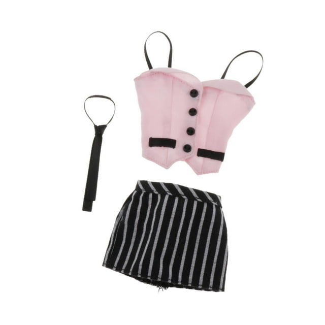 3 unids 1/6 figuras de acción femenina traje conjunto ropa muñeca, top, falda y , moda traje completo, para 12 pulgadas figura Cuerpo rosa