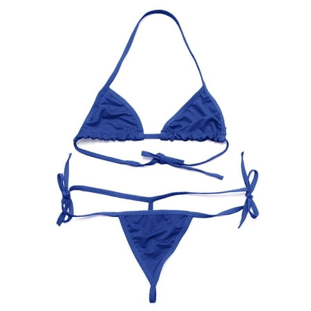 

Woman Adjustable Backless Sexy Bra Set Panties Underwear Bralette BLUE