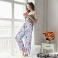 thumbnail image 4 of Uemuo Purple Butterfly Pattern Women's Wide Leg Palazzo Lounge Pants with Pockets Light Weight Loose Comfy Casual Pajama Pants-Medium, 4 of 9