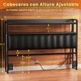 thumbnail image 3 of Cabeceras para Cama Matrimonial, Cabecero Tapizado con Estación de Carga Y Luces RGB LED, Cabecero con Almacenamiento, Solo Tablero de Tamaño Completo, Altura Ajustable, Reversible (Matrimonial/Full), 3 of 7