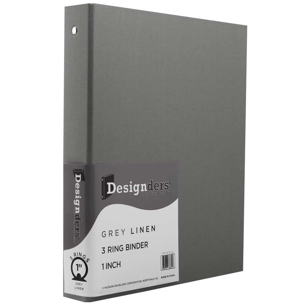 JAM Paper Heavy Duty Linen Binders, 10 x 1 x 11 1/2, Grey, Sold