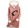 thumbnail image 2 of Aimik Womens Oversized Fleece Hoodie with Graphic Sweatshirt Sherpa Lined Comfy Winter Warm Pullover Hooded Top, 2 of 3
