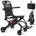 thumbnail image 2 of Aluminum Alloy Ultra-Thin Transport Wheelchair - Foldable Chair with Flip-Up Armrests, Portable Travel Wheelchair Bearing 286lbs for Adults & Seniors, 2 of 8