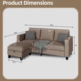 thumbnail image 2 of Sobaniilo Convertible Sectional Sofa Couch, Modern Linen Fabric L-Shaped 4-Seat Sofa Sectional with Reversible Chaise for Small Space (Brown), 2 of 8