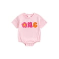 thumbnail image 2 of Aojekbee Baby Girls Summer Jumpsuit Casual Floral Embroidery Short Sleeve Newborn Romper for Toddler Cute Clothes, 2 of 10