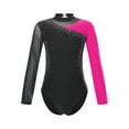 thumbnail image 3 of DPOIS Girls Sparkly Dance Unitards Shiny Rhinestone Gymnastic Leotard Hot Pink 14, 3 of 7