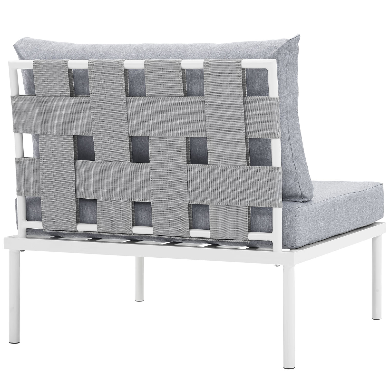 Modern Contemporary Urban Design Outdoor Patio Balcony Lounge Chair, Grey White Gray, Rattan - image 4 of 5