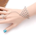 thumbnail image 4 of Qarigey Aleación anillo ajustable mano arnés cadena mujer chica mano joyería Type1 NO1 Qarigey AP1288-01B, 4 of 6