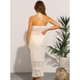 thumbnail image 3 of DARING DIVA Sleeveless Coverup Crochet See Through Halter Neck Dress M Cream White, 3 of 6