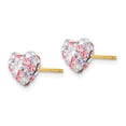 thumbnail image 2 of 14k Yellow Gold Polished Multicolored Crystal 8mm Love Heart Post Earrings Measures 7x8mm Wide Jewelry for Women, 2 of 3