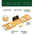 thumbnail image 3 of Royal Craft Wood Foldable Bathtub Caddy Tray, Bamboo Bathroom Caddy Natural, Expandable Bathtub Tray - Bath Tub Table Caddy with Tablet & Wine Glass Holder - SPA Bath Shelf, 3 of 8