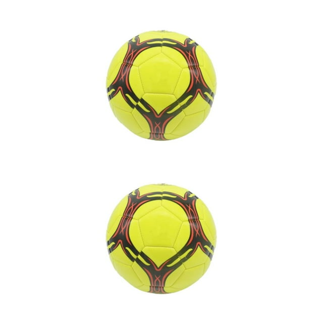 Ruiboury Ballon de Soccer pour Entraînement - Résistant à l'Usure et Portable, Adapté à Tous les Âges, Ballon Officiel Jaune type 5 2ensemble