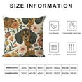 thumbnail image 5 of BCIIG Cute Dachshund Throw Pillow Covers Watercolor Cartoon Botanical Flowers Cushion Covers for Kids Boys Girls Lovely Dog Rustic Style Dreamy Pillow Cases for Living Room Office  12x12in, 5 of 5