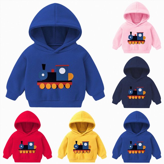 Nwiuh Lovely Print Outfits for Kids Girl Boy Winter Fall Hoodies Outfits Sweatshirts Child 2026 Trendy (Red, 18-24 Months)