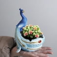 thumbnail image 6 of Ceramic Fleshy Plant Pot Planter Peafowl Shape Window Box Cactuses Plant Container Gift for Mom Bedroom Desk Decoration, 6 of 9