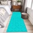 thumbnail image 5 of 2x6 Kitchen Runner Rug, Turquoise Plaid Non-Skid Rubber Backing Large Rectangle Rugs - Living Room Bedroom Home Office, Geometric Leaf Diamond Morocco Abstract Indoor Floor Mat Carpets Washable Rug, 5 of 9