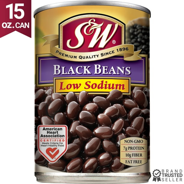 S&W Black Beans Low Sodium 15 Oz. Can
