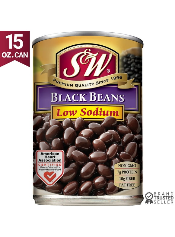 S&W - Black Beans - Low Sodium - 15 oz. Can