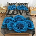 thumbnail image 4 of Blue Roses Love Art Print Set Duvet Cover Bedding Set Duvet Cover Polyester Quilt Cover for Full Size, 4 of 6