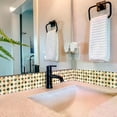 thumbnail image 3 of Mi Alma Removable Vinyl Red and Green Vintage Backsplash Tile Stickers, 24pcs, 3 of 13