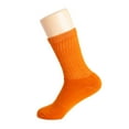 thumbnail image 4 of Cotton Crew Socks for Women Orange 6 Pairs Size 9-11, 4 of 8