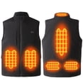 thumbnail image 3 of qafoshin Mens Heated Vest Zipper Double Control 6 Districts Warm Heated Jacket Lightweight USB-Powered Electrical Winter Coat with External Control Button, 3 of 7