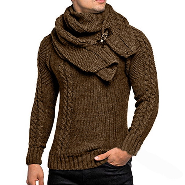 Heliisoer Men's Winter Casual Neck Wrap Head In Solid Color