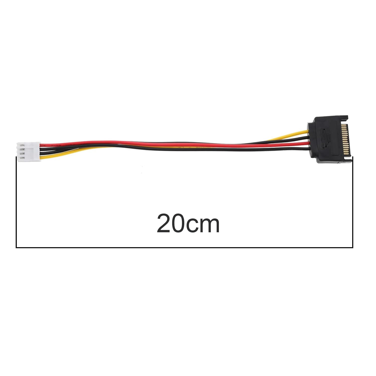 HRTGFD-3Pcs 4 Pin Floppy Drive to 15 Pin SATA Male Power Cable 4-pin Floppy Power Port to SATA 15pin Male Driver Power Wire Electrical Accessories 20cm