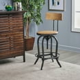 thumbnail image 1 of Paisley Naturally Antique Fir Wood Barstool With Backrest, 1 of 6