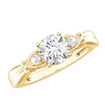 Rosec Jewels 1 Carat Lab Diamond Promise Engagement Ring - EF-VS Quality - Gift For Women, 18K Yellow Gold, US 10.50
